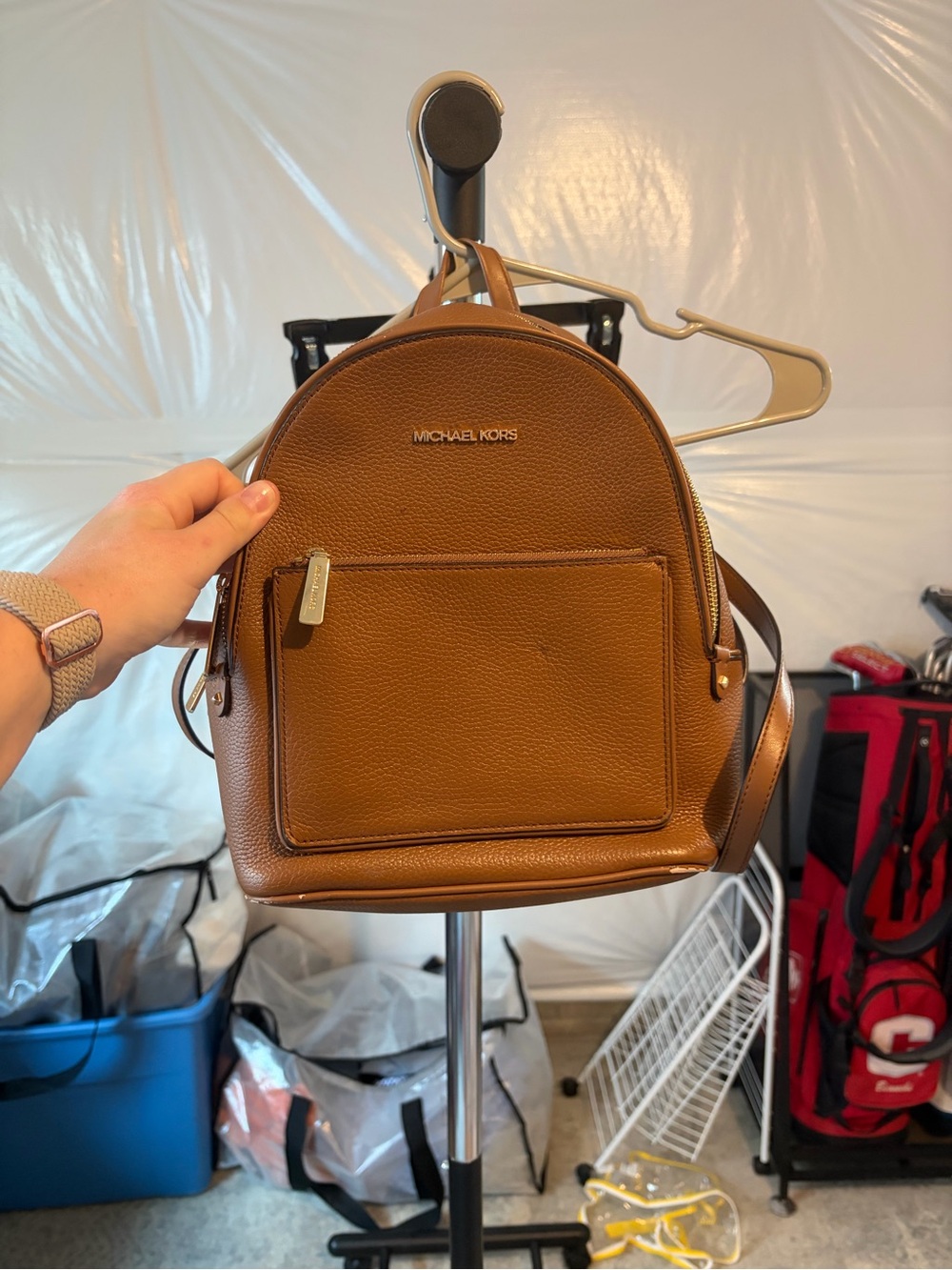 Michael Kors Adina Medium Pebbled Leather Backpack